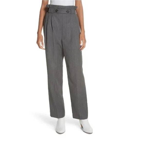 Helmut Lang Paperbag Waist Wool Gabardine Pants - Picture 1 of 8